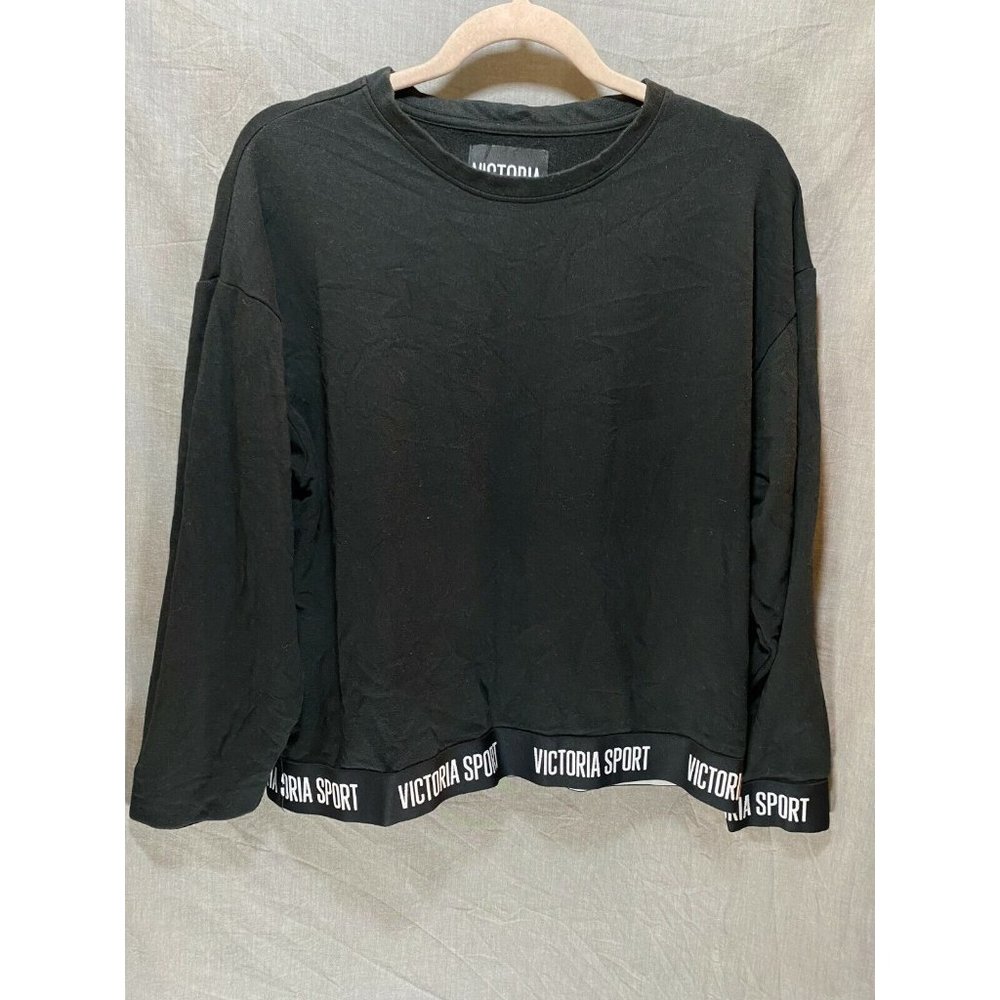 Victoria Sport Sweater Womens Medium Black White Logo Pullover Ladies‎